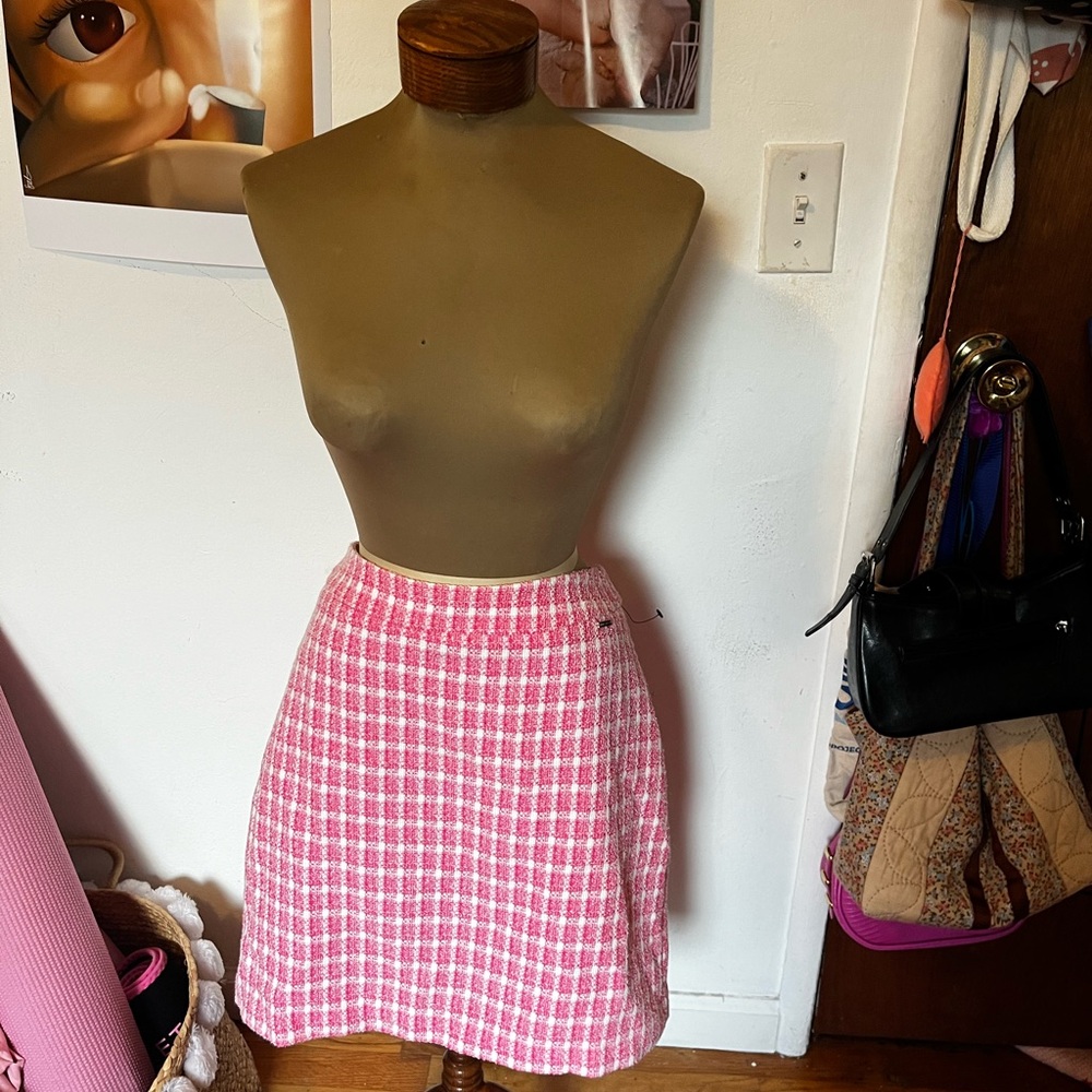Nine West Pink and White Mini Skirt